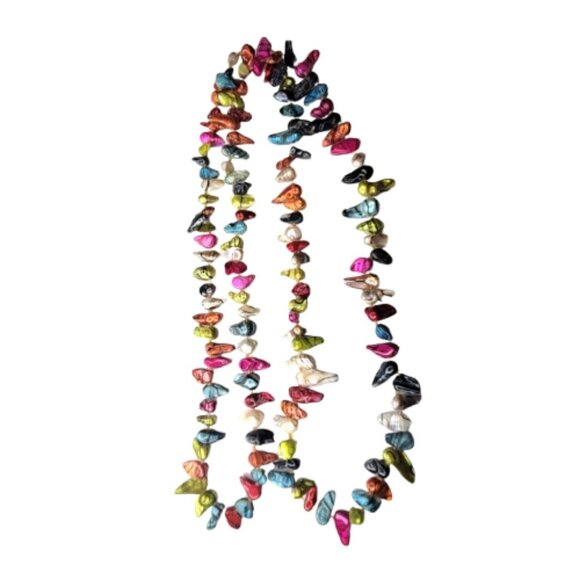 Colourful Shell Necklace Colourful Beaded Long Necklace - Picture 2 of 15